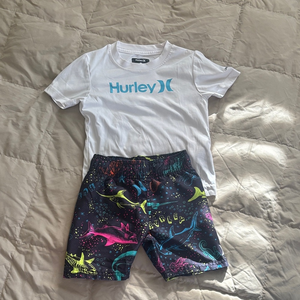 Hurley Kids Swim Trunks with Shark Print - Multicolor